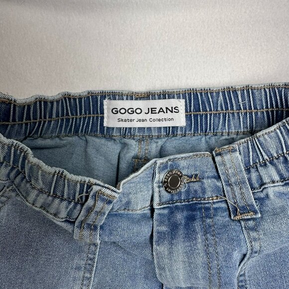 Gogo Jeans Skater Jean Collection Size 00/23 Light Wash Y2K Wide Leg Cargo Style - Picture 3 of 10